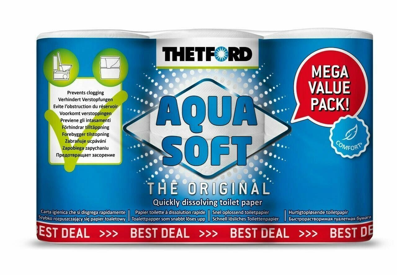 Thetford Aqua Soft Toilet Rolls - 6 Pack