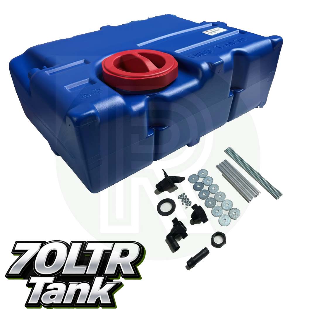 Fiamma 70 litre flat fresh water tank with installation fitting kit for campervans and motorhomes