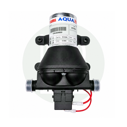 Front view of Fiamma Aqua 8F 12V 10 litre self-priming water pump