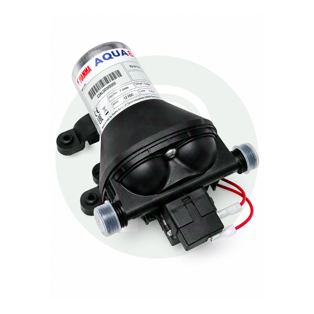 Fiamma Aqua 8F 12V 7Ltr water pump with inline strainer for caravan and motorhome water systems