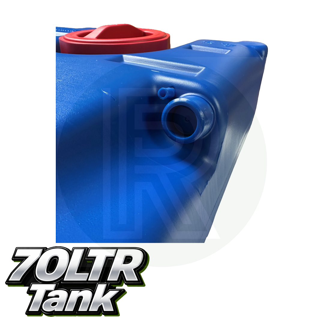 Fiamma Tank 70 fresh water tank showing filler inlet and connection points