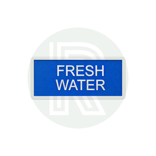 Fresh water identification sticker for motorhome and campervan sill mounted inlet 60mm x 25mm