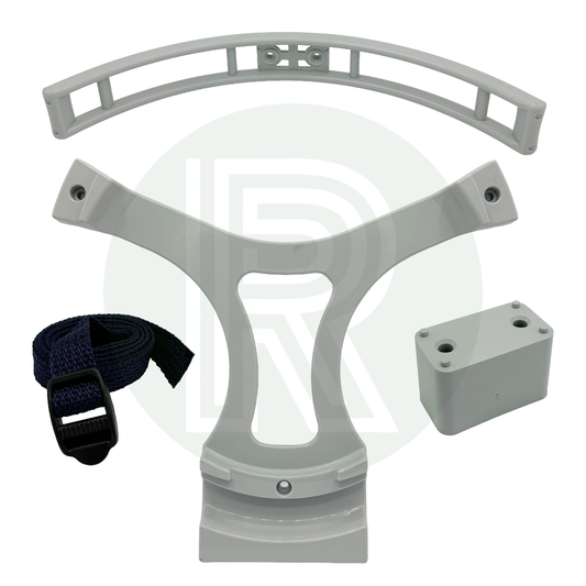 Gas bottle floor holder wall bracket spacer and retaining strap kit for securing LPG cylinders in motorhome caravan and campervan gas lockers