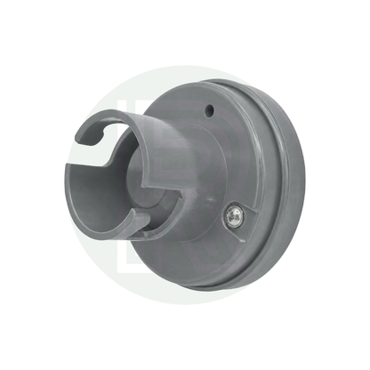 Angled view of a grey 70mm Gaslow replacement gas filler point cap for external LPG filling points on caravans, motorhomes and campervans.