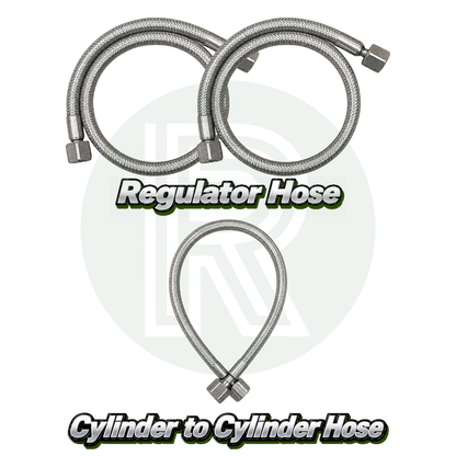Pair of Gaslow stainless steel LPG regulator hoses
