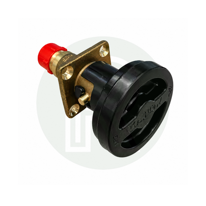 Gaslow transfer kit black external LPG filler rear view showing brass connection