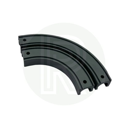 Grey double pipe bend clip for guiding and protecting 12mm hot and cold water pipes around corners