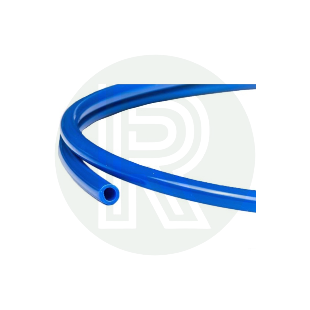 End view of John Guest 12mm blue semi rigid cold water pipe