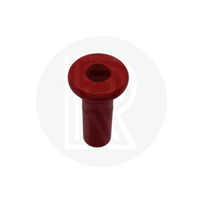 Front view of John Guest Speedfit 12mm blanking plug red