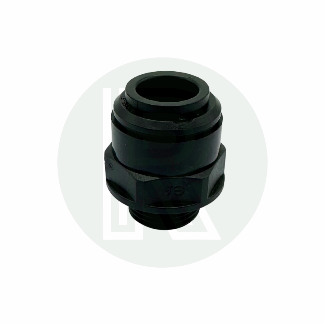 Front view of John Guest Speedfit 12mm female to 1/2 inch BSPP male adaptor