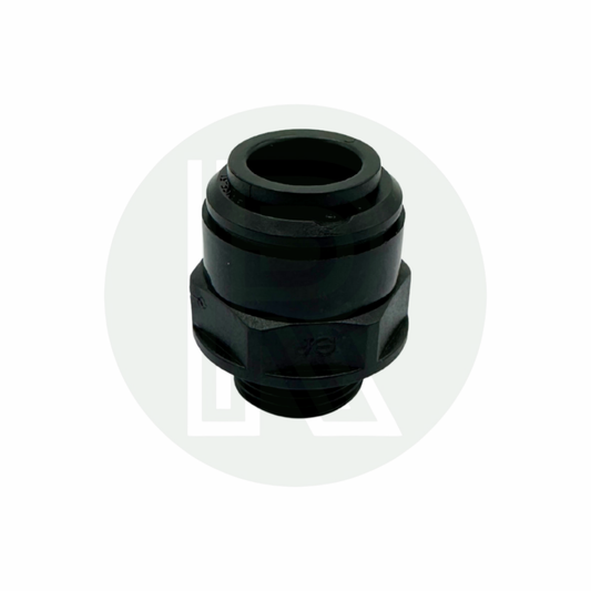 Front view of John Guest Speedfit 12mm female to 1/2 inch BSPP male adaptor
