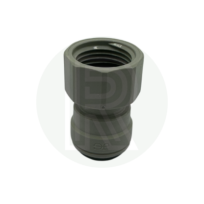 Threaded end of John Guest Speedfit 12mm female to 1/2 inch BSPP female adaptor