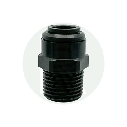 Front view of John Guest Speedfit 12mm female to 1/2 inch BSPT male adaptor