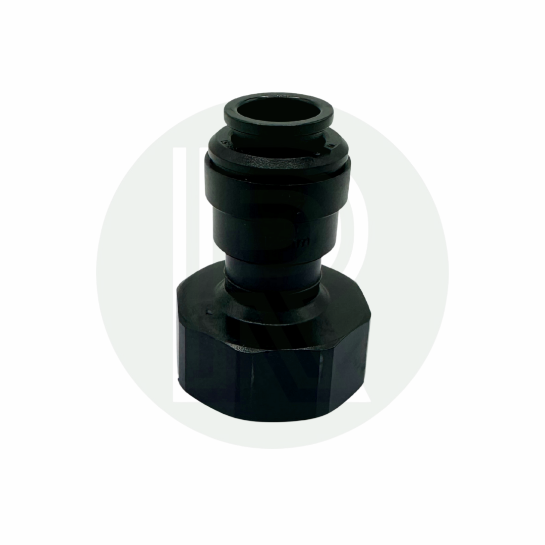 Front view of John Guest Speedfit 12mm female to 3/4 inch BSPP female adaptor