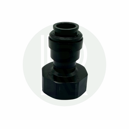 Front view of John Guest Speedfit 12mm female to 3/4 inch BSPP female adaptor