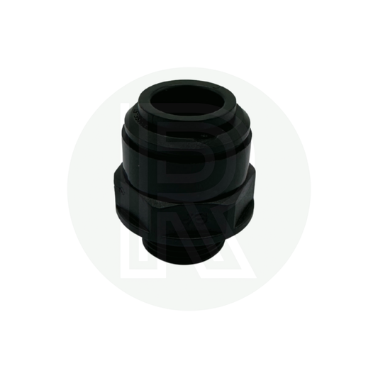 Front view of John Guest Speedfit 12mm female to 3/8 inch BSPP male adaptor