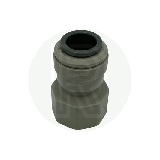 Front view of John Guest Speedfit 12mm female to 3/8 inch BSPP female adaptor