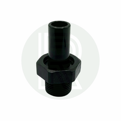 Front view of John Guest Speedfit 12mm male stem to 3/8 inch BSPP male adaptor