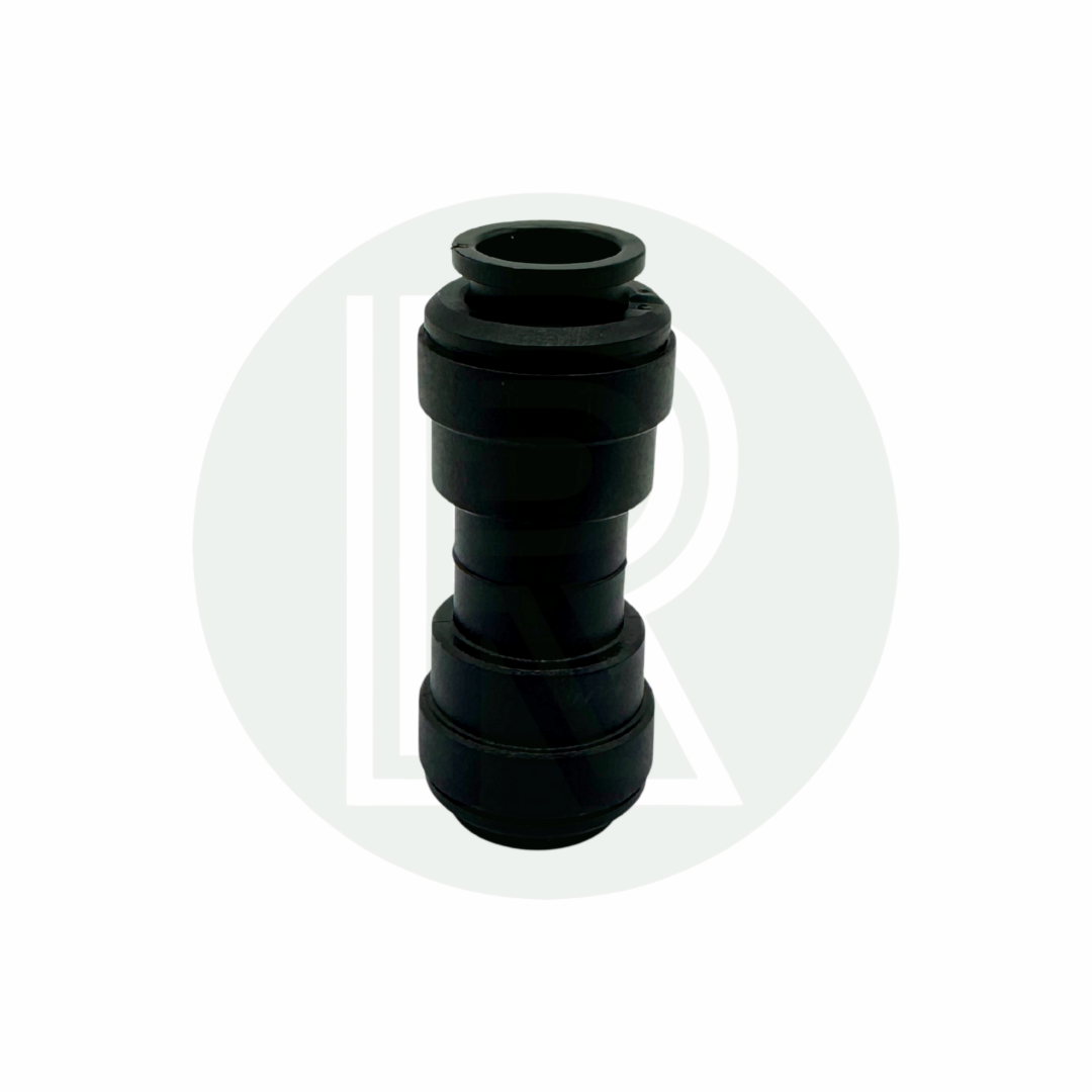 Front view of John Guest Speedfit 12mm straight connector