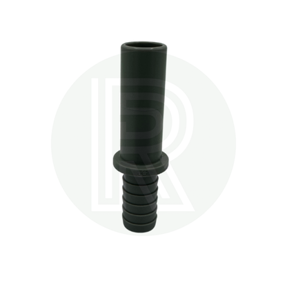 Front view of John Guest Speedfit 15mm male stem to 1/2 inch hose barb connector