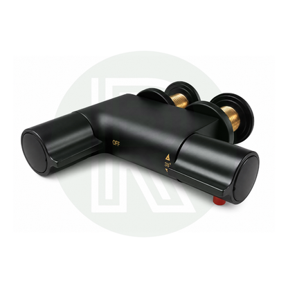 Mini black shower mixer valve for caravan, motorhome and campervan showers