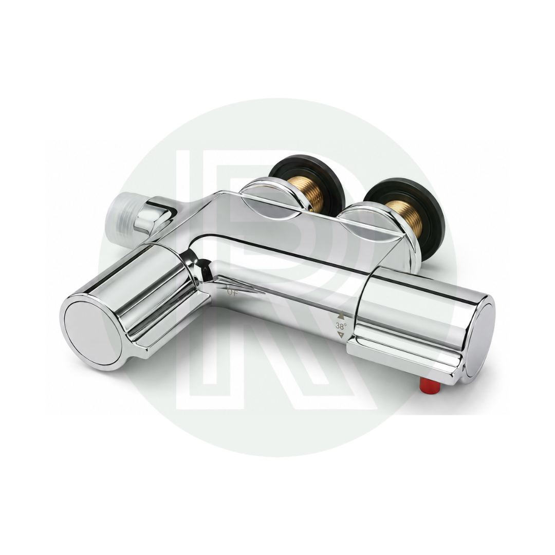 Mini chrome shower mixer valve for caravan, motorhome and campervan showers