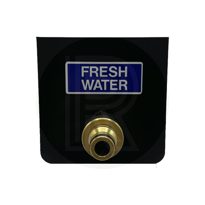 Motorhome and campervan sill mounted fresh water connection with 12mm pushfit inlet
