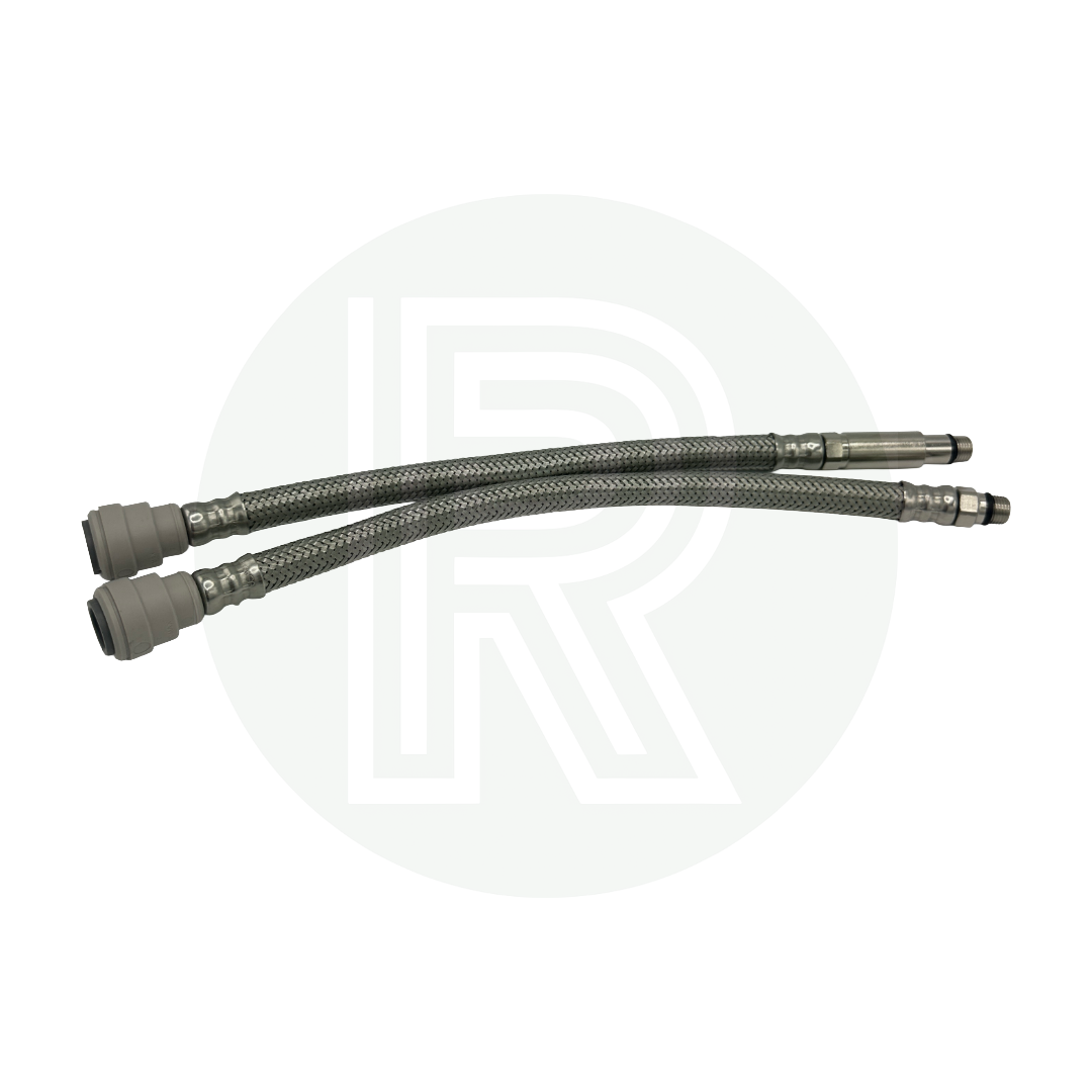 Pair of 300mm John Guest 12mm push fit x M10 flexi tap hose tails for caravan motorhome campervan and boat taps