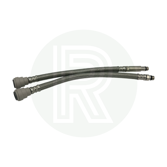 Pair of 300mm John Guest 12mm push fit x M10 flexi tap hose tails for caravan motorhome campervan and boat taps