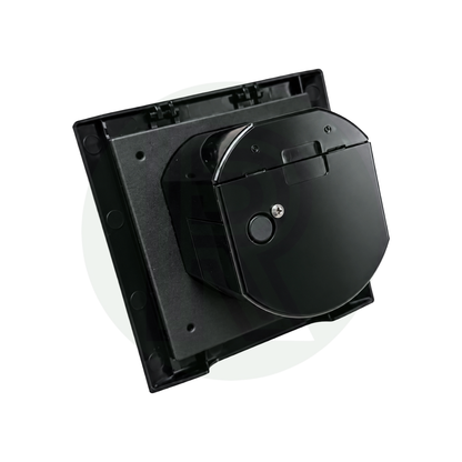Closed magnetic flap on PLS Element External 240V Mains Inlet in black