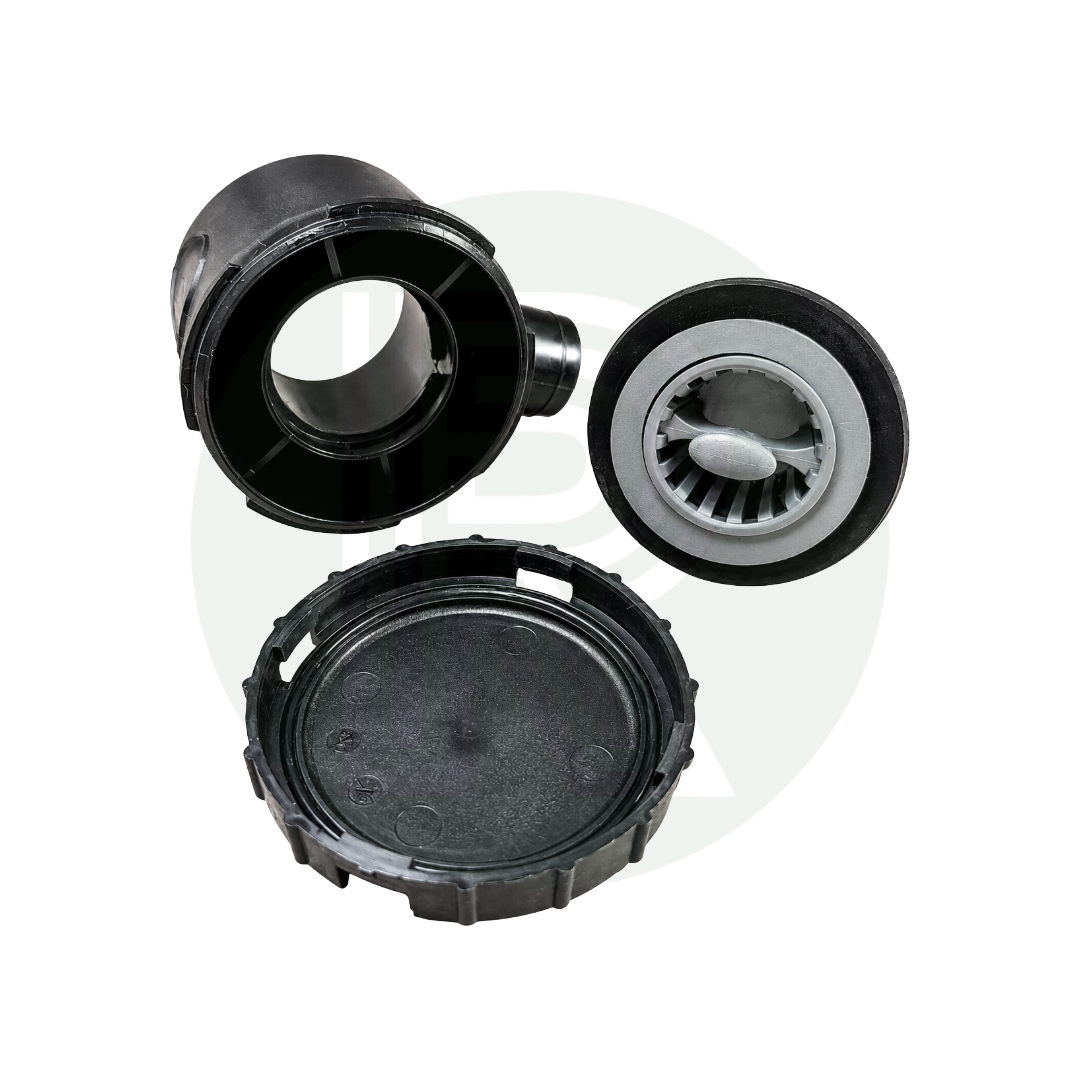 Exploded view of Reich 39mm sink waste with removable strainer, plug and waste body components