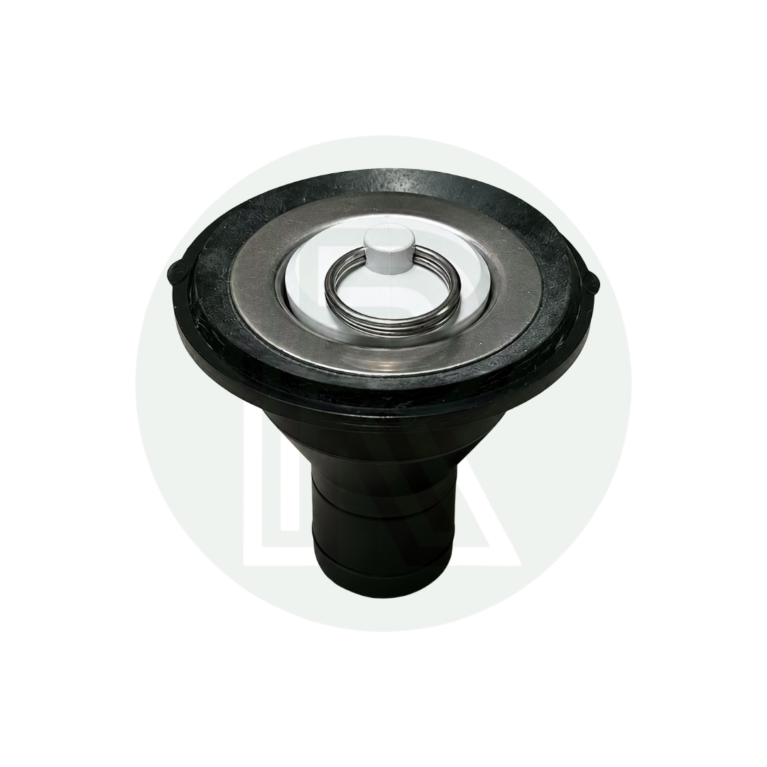 Reich black straight sink waste with strainer and plug for 33mm sink hole with 25mm outlet for caravans motorhomes and campervans