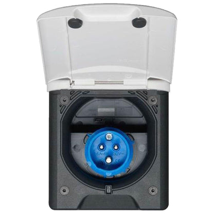 Fawo White 240v Mains Inlet with Magnetic Flap