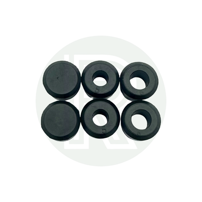 Set of rubber inserts for double cable seal in various sizes, designed to fit different cable diameters.
