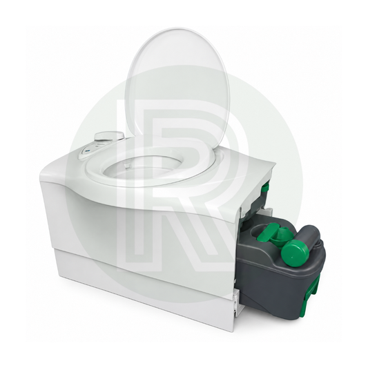 Thetford C402C LH cassette toilet with integrated flush tank and removable waste cassette