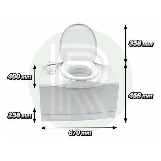 Thetford C403L LH cassette toilet dimensions for motorhome caravan and campervan installation