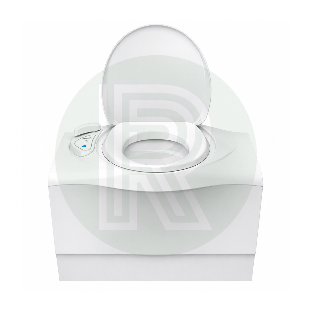 Thetford C403L RH bench cassette toilet front view for motorhomes caravans and campervans