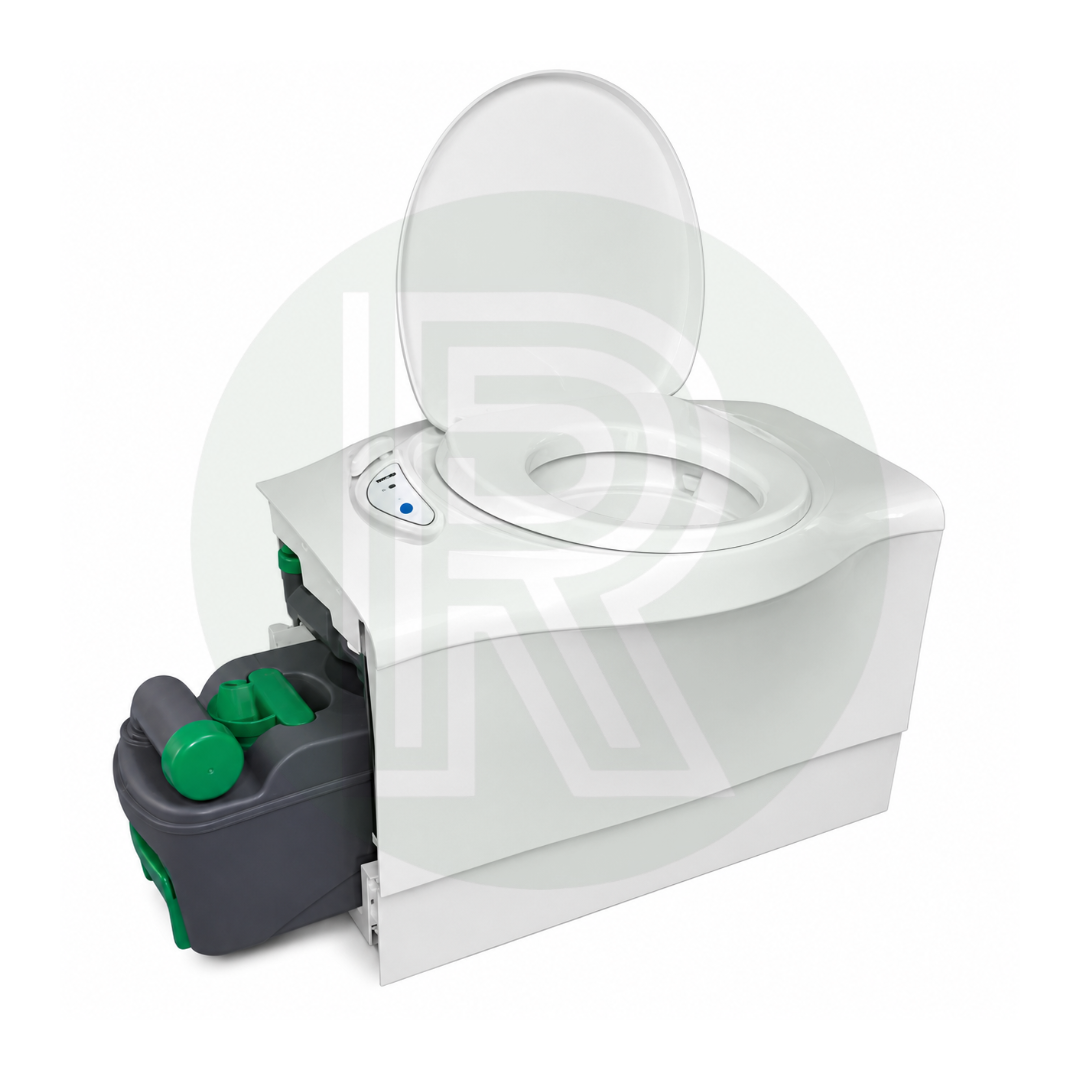 Thetford C403L RH cassette toilet with 12V electric flush and removable waste cassette