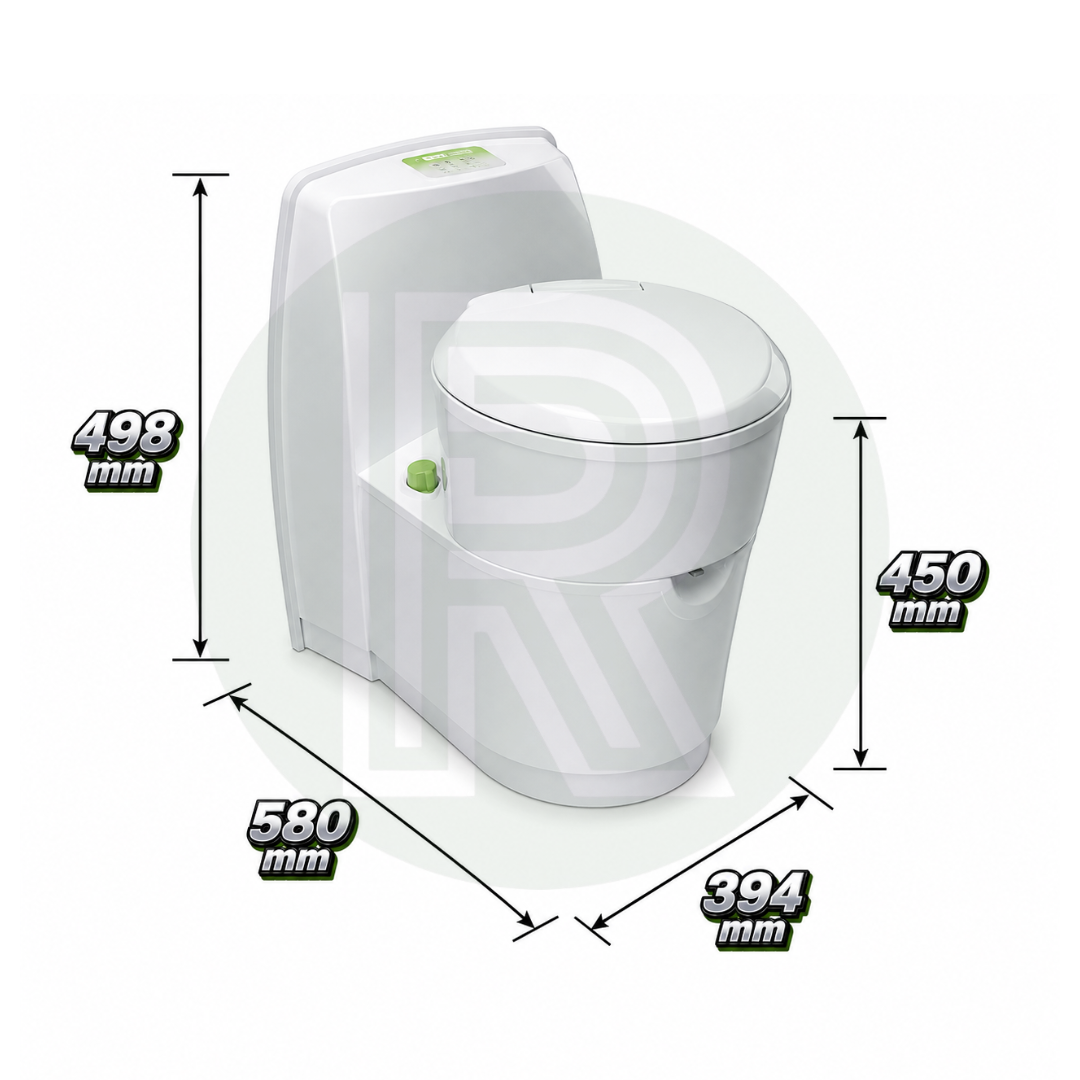 Thetford S220-CS separation toilet dimensions for motorhome and campervan installation