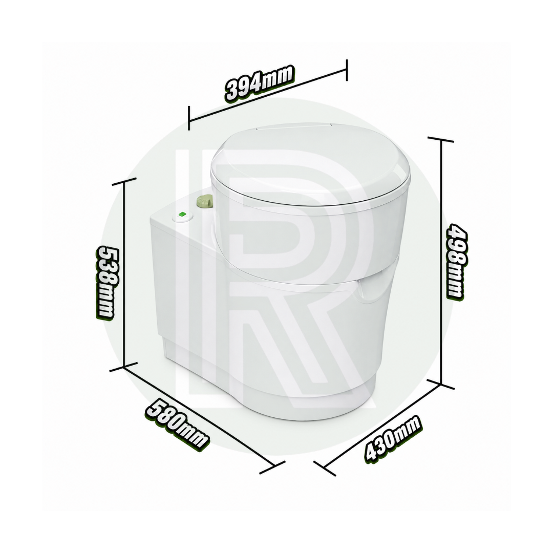 Thetford S220-S separation toilet dimensions for motorhome and campervan installation