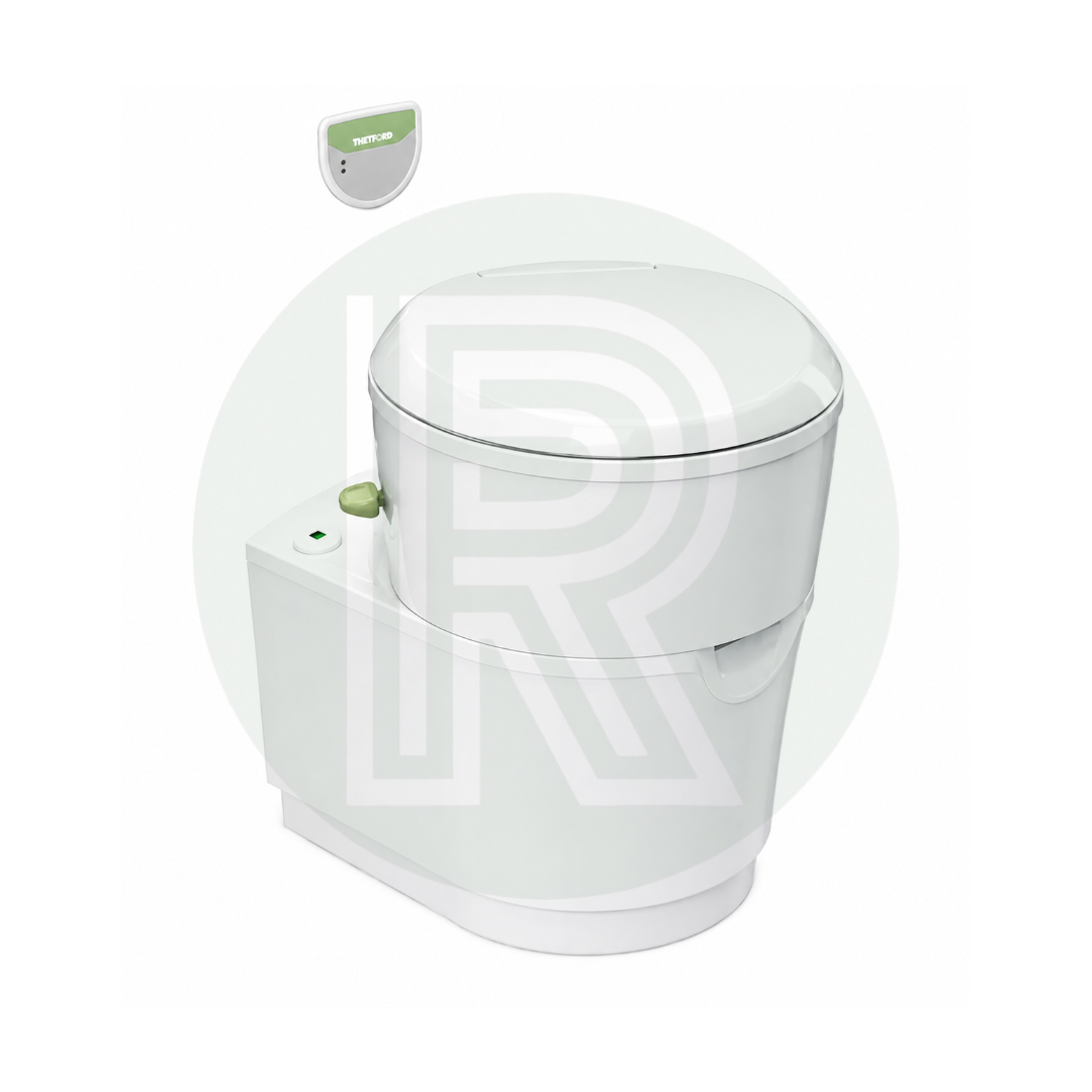 Thetford S220-S waterless separation toilet front view with removable urine tank