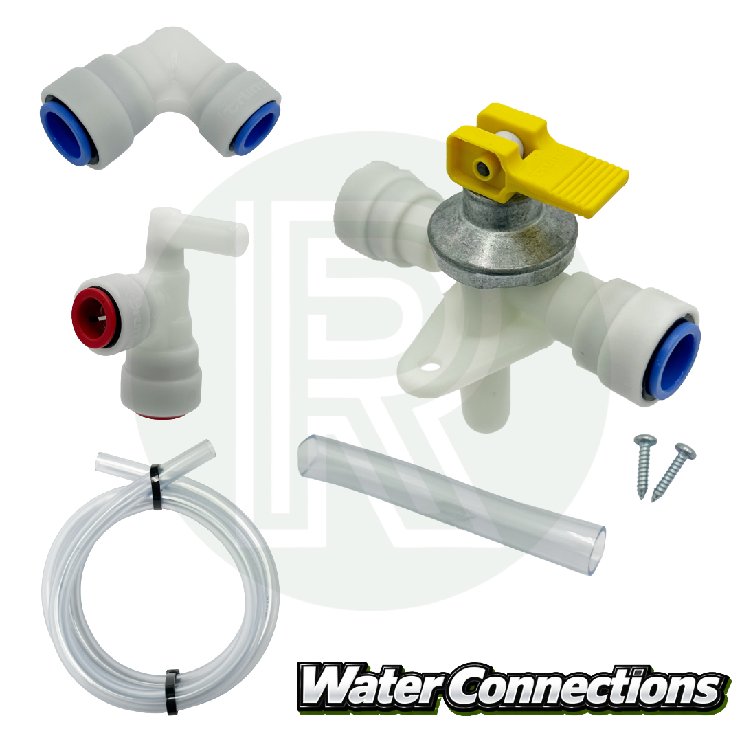 Truma Combi 4E boiler water connection fittings and installation components