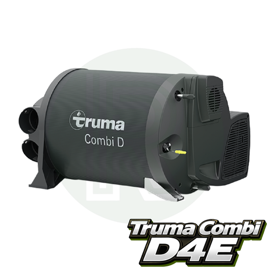 Truma Combi D4E diesel air and water heater front side view for caravan motorhome campervan heating and hot water system.
