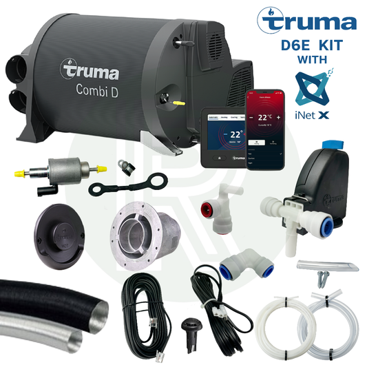 Truma Combi D6E diesel and 240V electric boiler with iNet X control panel and complete installation kit