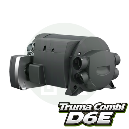 Truma Combi D6E diesel heater rear side view showing air duct outlets and installation ports for caravan and campervan heating setup.