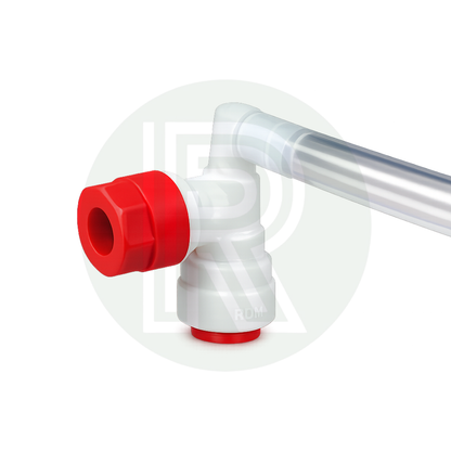 Truma Outlet Connection Non Return Valve Threaded Red White with clear breather pipe for Truma and Alde caravan motorhome water heater