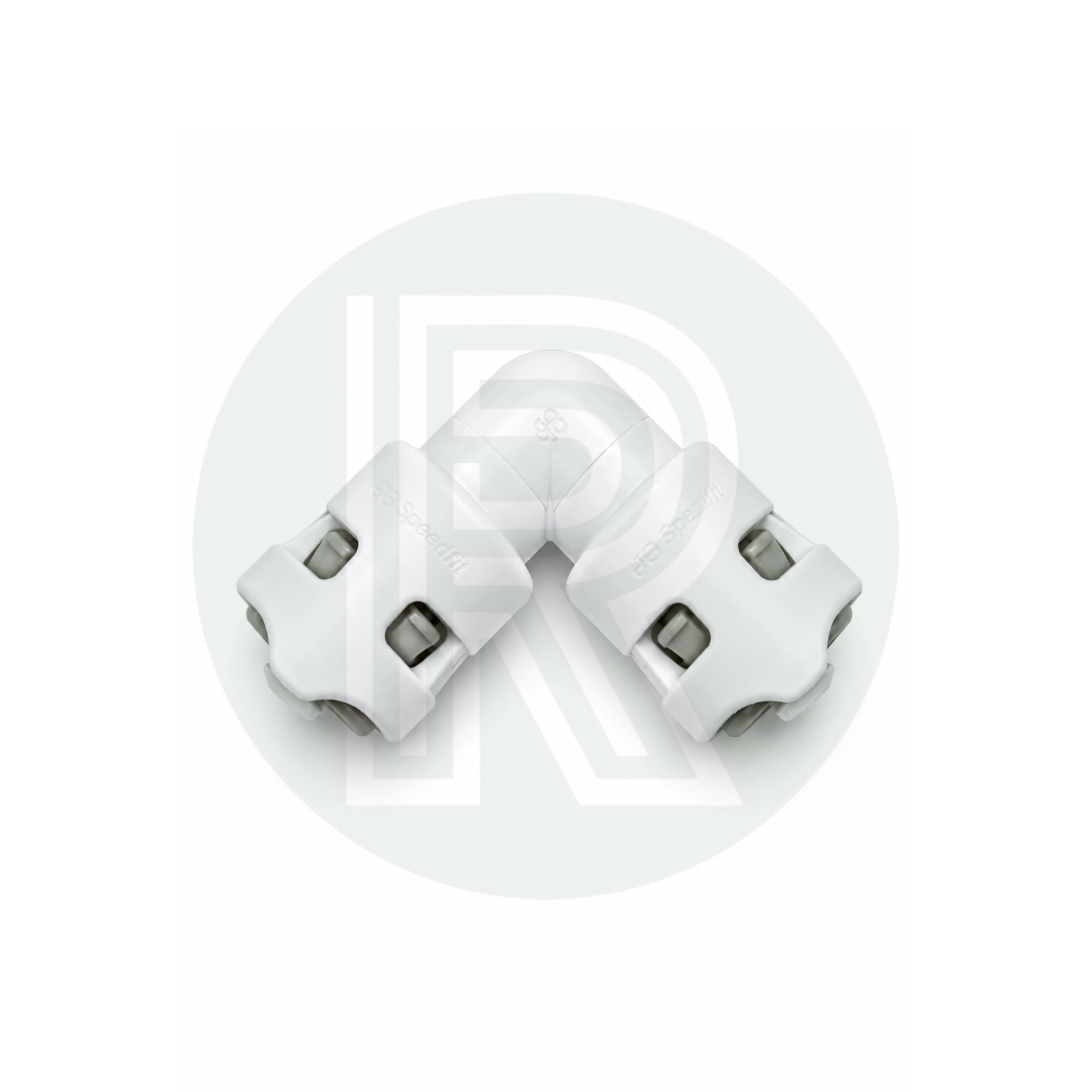 Whale 12mm Equal Elbow Pushfit Connector showing both 12mm pipe connections