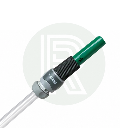 Whale hose connector fitted to clear delivery hose for the Whale submersible water pump kit