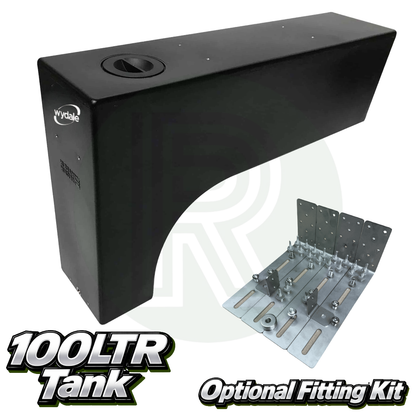 Wydale 100 litre black wheel arch water tank with optional vehicle specific mounting bracket kit