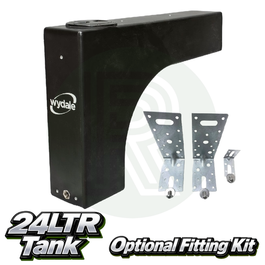 Wydale 24 litre black wheel arch water tank with optional steel mounting bracket fitting kit